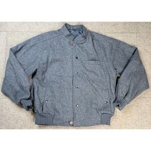 Members Only by Europe Craft Vtg Men's Gray 100% Pure Wool Bomber Jacket Size 40